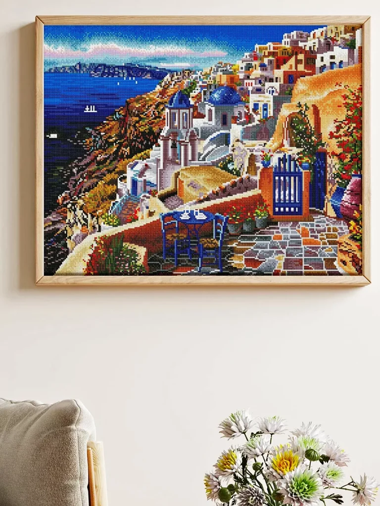 Santorini city diamond painting