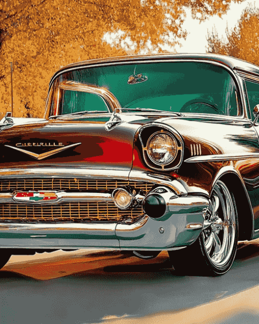 1957 Chevy Engine Diamond Painting