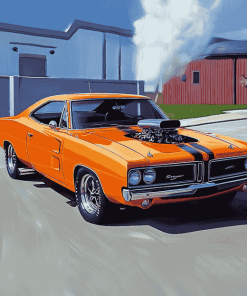 1970 Super Bee Hemi Engine Diamond Painting