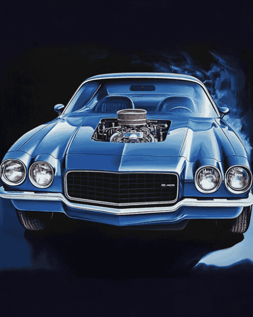 1972 Camaro Car Engine Diamond Painting