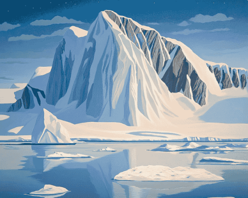 "Antarctica Icebergs Landscape Diamond Painting"