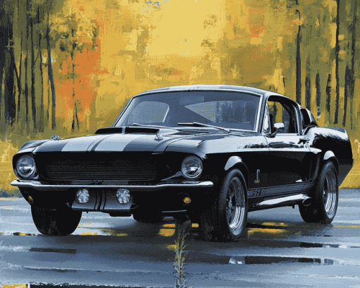 67 Mustang Vintage Engines Diamond Painting