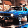 68 Chevrolet Camaro Blue Classic Diamond Painting