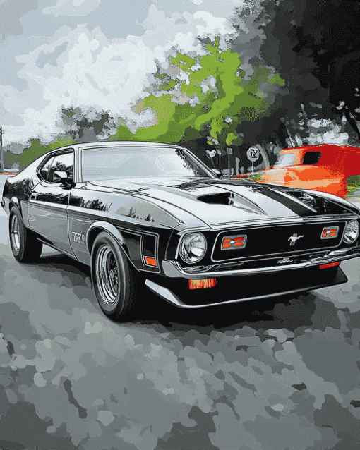 72 Mustang Classic Car Diamond Painting