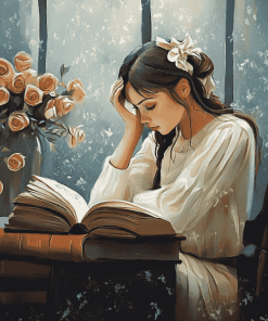 A Girl Reading Diamond Painting