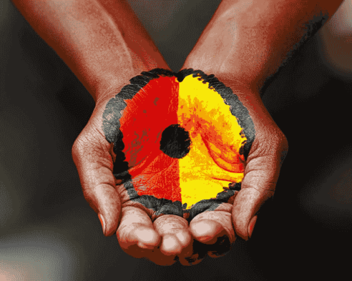 Aboriginal Flag Hand Art Diamond Painting