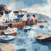 Abstract Aberdovey Boat Scene Diamond Painting