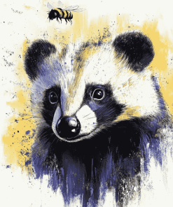 Abstract Badger and Bee Diamond Painting