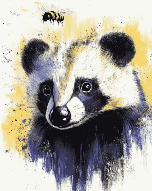 Abstract Badger and Bee Diamond Painting