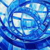 Abstract Blue Roller Coaster Diamond Painting