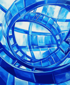 Abstract Blue Roller Coaster Diamond Painting