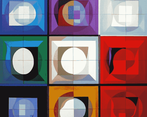 Abstract Cubism Vasarely Diamond Painting