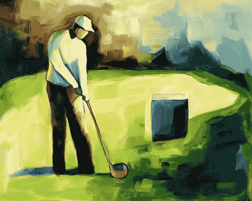 Abstract Golfer Art Diamond Painting