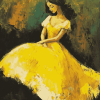 Abstract Yellow Dress Woman Diamond Painting