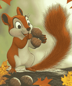 Acorn Collecting Squirrels Diamond Painting