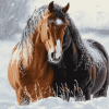 Adorable Winter Horses Diamond Painting