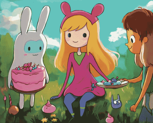 Adventure Time Fionna and Cake Animation Diamond Painting