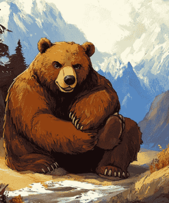 Aesthetic Animated Bears Diamond Painting