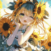 Aesthetic Anime Sunflower Girl Diamond Painting