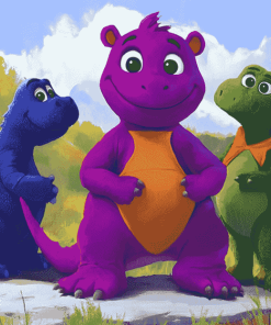 Aesthetic Barney Friends Animation Diamond Painting