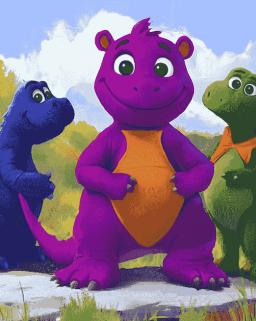 Aesthetic Barney Friends Animation Diamond Painting