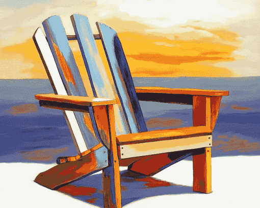 Aesthetic Beach Adirondack Chair Diamond Painting