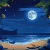 Aesthetic Beach Moonlit Seascape Diamond Painting