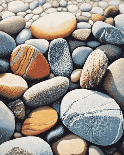 Aesthetic Beach Stones Diamond Painting