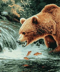 Aesthetic Bear River Scene Diamond Painting