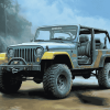 Aesthetic Blue Jeep Diamond Painting