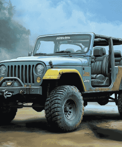 Aesthetic Blue Jeep Diamond Painting