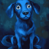 Aesthetic Blue Puppy Diamond Painting