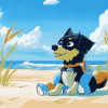 Aesthetic Bluey Beach Scene Diamond Painting