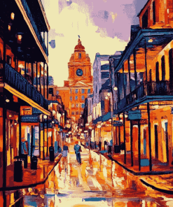 Aesthetic Bourbon Cityscape Diamond Painting