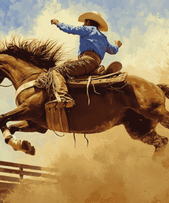 Aesthetic Bucking Bronco Diamond Painting