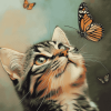 Aesthetic Butterfly on Cat Diamond Painting