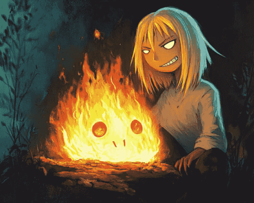 Aesthetic Calcifer Anime Diamond Painting