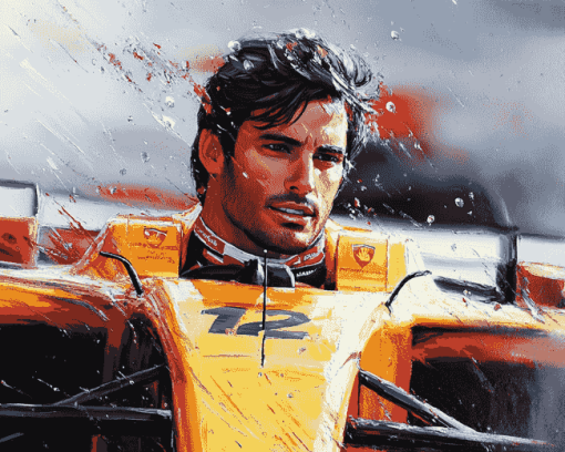 Aesthetic Carlos Sainz Racing Diamond Painting