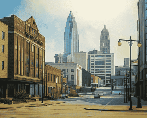 Aesthetic Cleveland Downtown Gems Diamond Painting