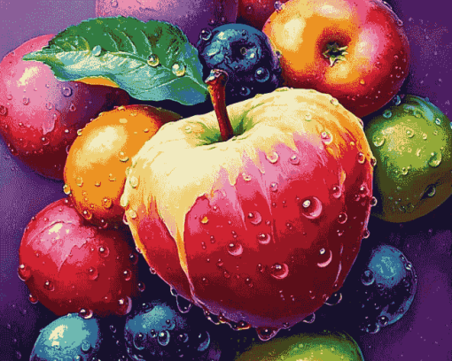 Aesthetic Colorful Apples Diamond Painting