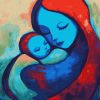 Aesthetic Colorful Mother and Son Diamond Painting