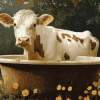 Aesthetic Cow Bathtub Diamond Painting