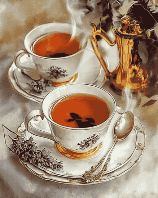 Aesthetic Cups Tea Diamond Painting