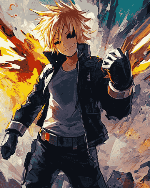 Aesthetic Denki Kaminari Anime Diamond Painting