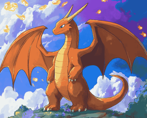 Aesthetic Dragonite Fantasy Diamond Painting