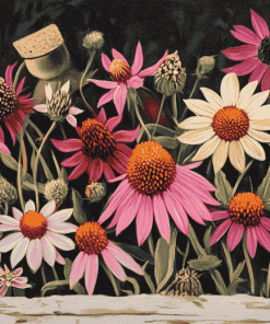 Aesthetic Echinacea Blossoms Diamond Painting