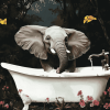 Aesthetic Elephant in Bathtub Diamond Painting