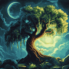 Aesthetic Fantasy Tree Night and Day Diamond Painting