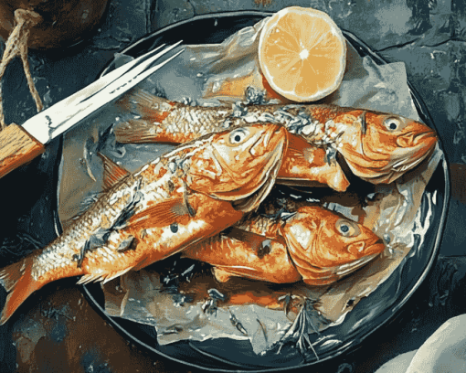 Aesthetic Fish Cuisine Diamond Painting