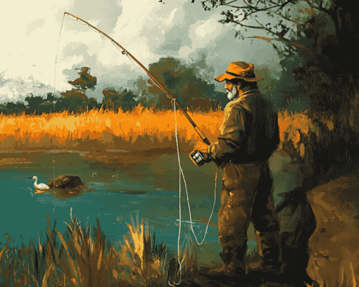 Aesthetic Fishing Landscape Diamond Painting